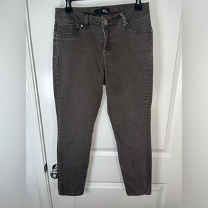 1822 Denim Gunmetal Accents Fitted Black Wash Modern Everyday Skinny Jeans Sz 10